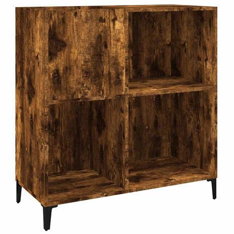 Record Cabinet Smoked Oak 84.5X38X89 Cm Engineered Wood