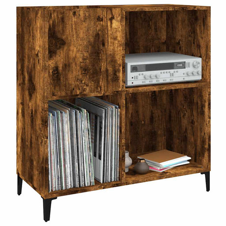 Record Cabinet Smoked Oak 84.5X38X89 Cm Engineered Wood