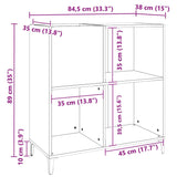 Record Cabinet Smoked Oak 84.5X38X89 Cm Engineered Wood