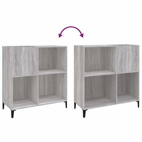 Record Cabinet Grey Sonoma 84.5X38X89 Cm Engineered Wood