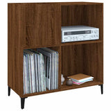 Record Cabinet Brown Oak 84.5X38X89 Cm Engineered Wood