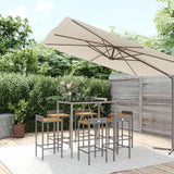 11 Piece Garden Bar Set Poly Rattan& Solid Wood Acacia