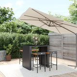 9 Piece Garden Bar Set Poly Rattan& Solid Wood Acacia