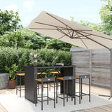 9 Piece Garden Bar Set Poly Rattan& Solid Wood Acacia