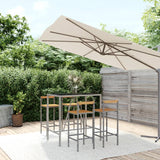 7 Piece Garden Bar Set Poly Rattan& Solid Wood Acacia