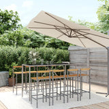 7 Piece Garden Bar Set Poly Rattan& Solid Wood Acacia