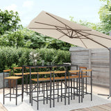 7 Piece Garden Bar Set Poly Rattan& Solid Wood Acacia