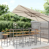 7 Piece Garden Bar Set Poly Rattan& Solid Wood Acacia