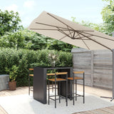 9 Piece Garden Bar Set Poly Rattan& Solid Wood Acacia