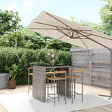 9 Piece Garden Bar Set Poly Rattan& Solid Wood Acacia