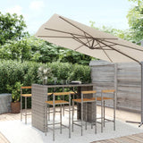 9 Piece Garden Bar Set Poly Rattan& Solid Wood Acacia