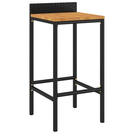 3 Piece Garden Bar Set Poly Rattan&Solid Wood Acacia
