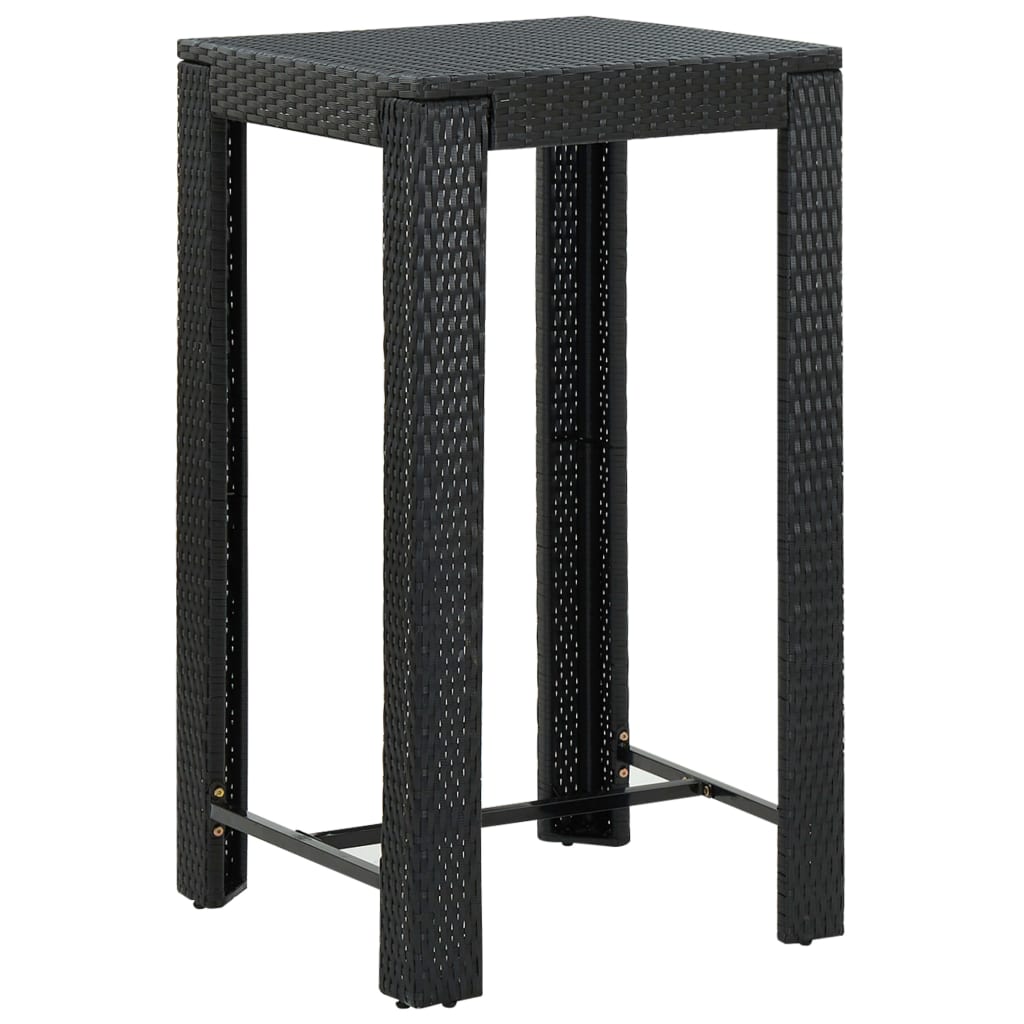 3 Piece Garden Bar Set Poly Rattan&Solid Wood Acacia