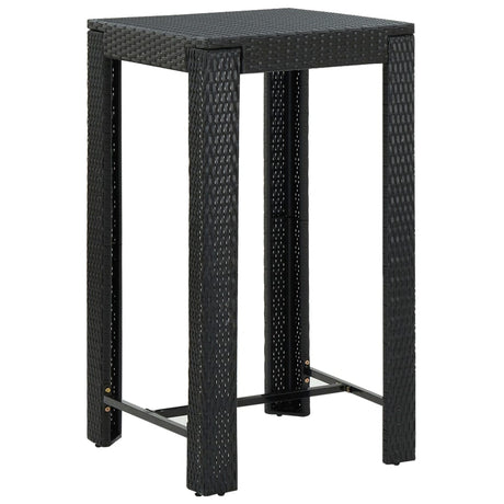 3 Piece Garden Bar Set Poly Rattan&Solid Wood Acacia