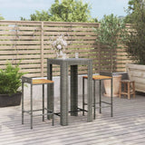 3 Piece Garden Bar Set Poly Rattan&Solid Wood Acacia