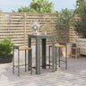 3 Piece Garden Bar Set Poly Rattan&Solid Wood Acacia
