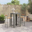 5 Piece Garden Bar Set Poly Rattan&Solid Wood Acacia