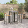 5 Piece Garden Bar Set Poly Rattan&Solid Wood Acacia