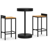 3 Piece Garden Bar Set Poly Rattan&Solid Wood Acacia