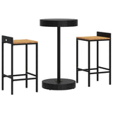 3 Piece Garden Bar Set Poly Rattan&Solid Wood Acacia