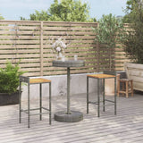 3 Piece Garden Bar Set Poly Rattan&Solid Wood Acacia