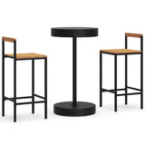 3 Piece Garden Bar Set Poly Rattan&Solid Wood Acacia