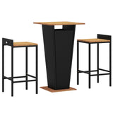 3 Piece Garden Bar Set Poly Rattan&Solid Wood Acacia