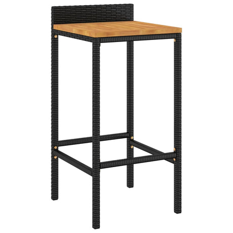 3 Piece Garden Bar Set Poly Rattan&Solid Wood Acacia