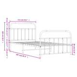 Metal Bed Frame without Mattress with Footboard Black 107x203cm