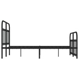 Metal Bed Frame without Mattress with Footboard Black 120x200cm