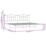 Metal Bed Frame Without Mattress 200X200Cm