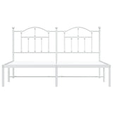 Metal Bed Frame without Mattress with Headboard White 180x200cm