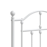 Metal Bed Frame without Mattress with Headboard White 180x200cm