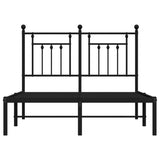 Metal Bed Frame without Mattress with Headboard Black 120x190cm