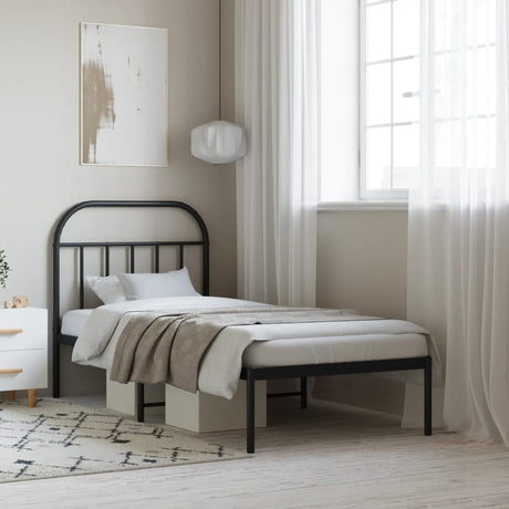 Metal Bed Frame Without Mattress With Footboard 120X190Cm