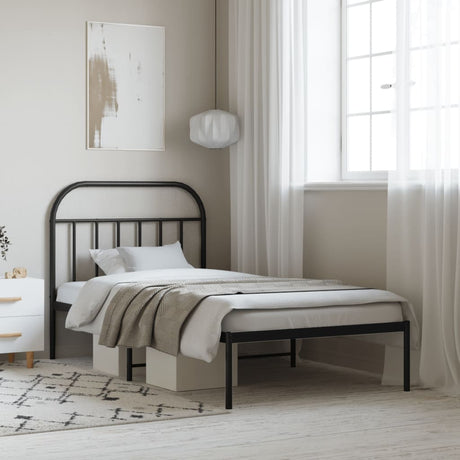 Metal Bed Frame Without Mattress With Footboard 120X190Cm
