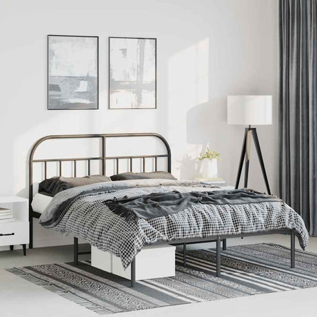 Metal Bed Frame Without Mattress With Footboard 120X190Cm