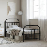 Metal Bed Frame Without Mattress With Footboard 120X190Cm
