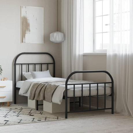 Metal Bed Frame Without Mattress With Footboard 120X190Cm