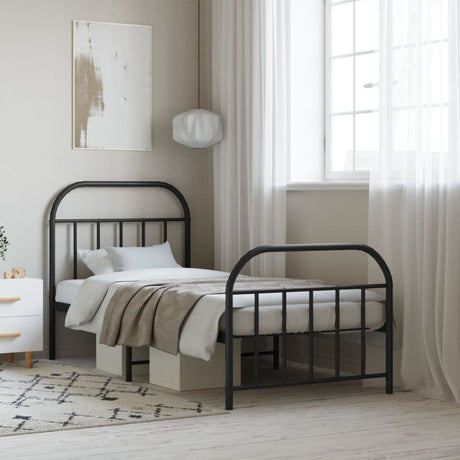 Metal Bed Frame Without Mattress With Footboard 120X190Cm