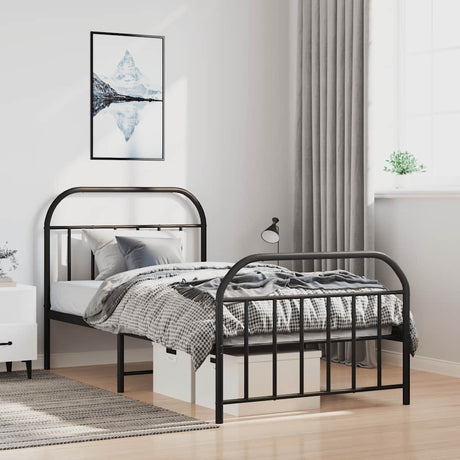 Metal Bed Frame Without Mattress With Footboard 120X190Cm