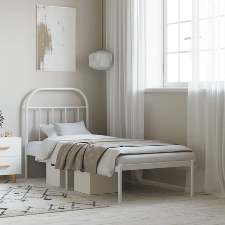 Metal Bed Frame Without Mattress With Footboard 120X190Cm