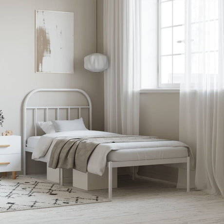 Metal Bed Frame Without Mattress With Footboard 120X190Cm