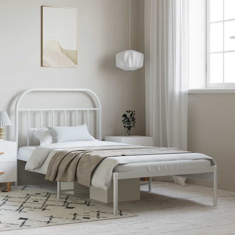 Metal Bed Frame Without Mattress With Footboard 120X190Cm
