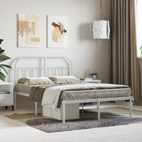 Metal Bed Frame Without Mattress With Footboard 120X190Cm