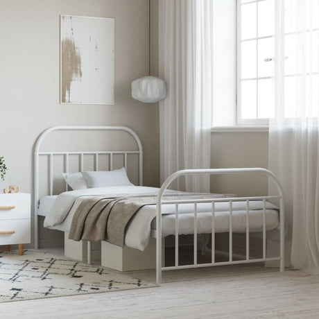 Metal Bed Frame Without Mattress With Footboard 120X190Cm