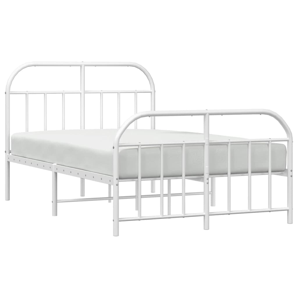 Metal Bed Frame Without Mattress With Footboard 120X190Cm
