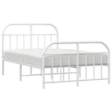 Metal Bed Frame Without Mattress With Footboard 120X190Cm