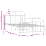Metal Bed Frame Without Mattress With Footboard 120X190Cm
