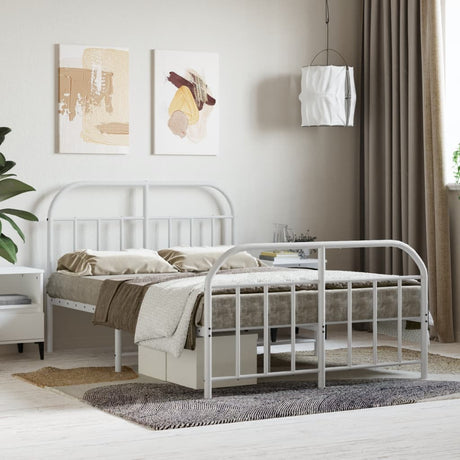 Metal Bed Frame Without Mattress With Footboard 120X190Cm